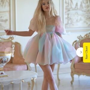 Selkie Rainbow puff dress